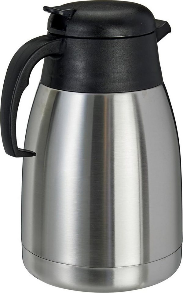 mucHome Isolierkanne Thermoskanne 1,5L Edelstahl Doppelwandig Kaffeekanne Einhandbedienung, 1,5 l – Bild 5 von 5