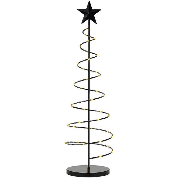 mucHome Künstlicher Weihnachtsbaum Spiral Weihnachtsbaum 60cm mit 40 warmweiße LED Metall