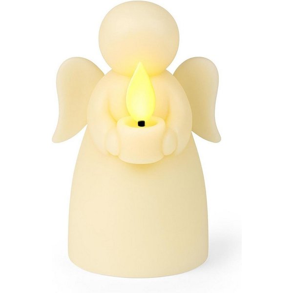 mucHome LED-Kerze LED Kerze Echtwachs flackerndem Licht Timer Engel oder Tannenbaum