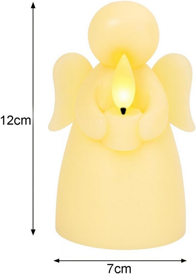 mucHome LED-Kerze LED Kerze Echtwachs flackerndem Licht Timer Engel oder Tannenbaum – Bild 4 von 4