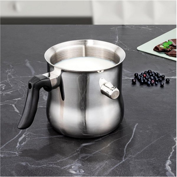 mucHome Milchtopf Milchtopf und Simmertopf 1,2 Liter doppelwandiger Edelstahl Topf