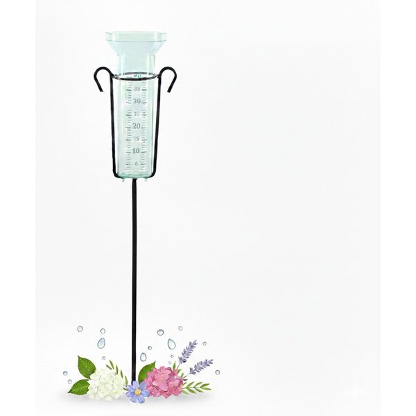 mucHome mit Metall Erdspieß 75 cm bis 40 mm/m² Wetterstation Regenmesser