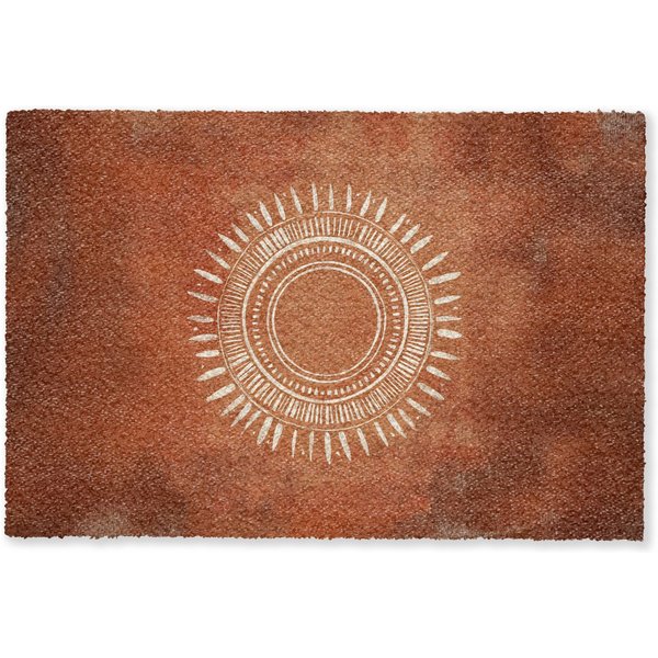 MuchoWow Fußmatte Abstrakt - Linien - Sonnenstrahlen - Rötlichbraun, Rechteckig, innen Schmutzfangmatte, Tür, Schmutzfänger Flur, Teppich 60x40 cm