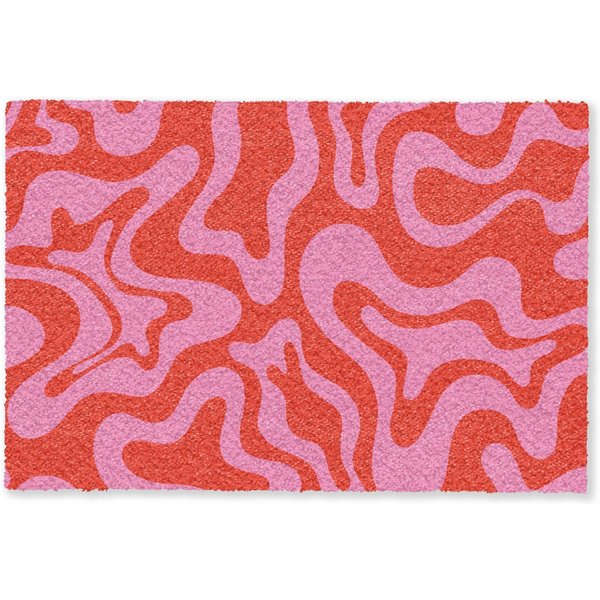 MuchoWow Fußmatte Abstrakt - Muster - Rot - Rosa - Minimalistisch, Rechteckig, innen Schmutzfangmatte, Tür, Schmutzfänger Flur, Teppich 60x40 cm