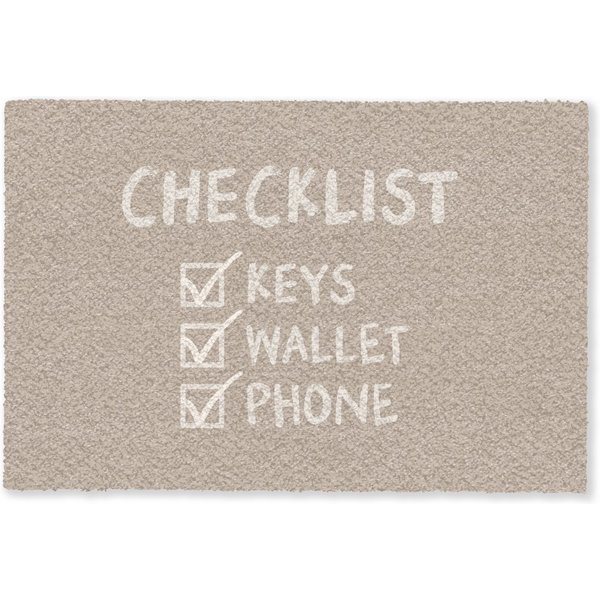MuchoWow Fußmatte Angebot - Checkliste - Beige, Rechteckig, innen Schmutzfangmatte, Tür, Schmutzfänger Flur, Teppich 60x40 cm