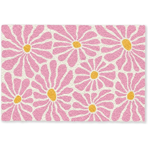 MuchoWow Fußmatte Blumen - Muster - Rosa - Beige - Orange, Rechteckig, innen Schmutzfangmatte, Tür, Schmutzfänger Flur, Teppich 60x40 cm