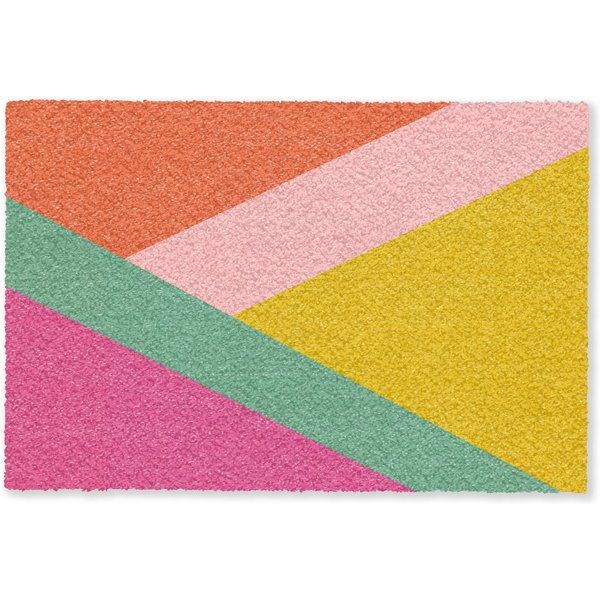 MuchoWow Fußmatte Dreiecke - Bunt - Abstrakt, Rechteckig, innen Schmutzfangmatte, Tür, Schmutzfänger Flur, Teppich 60x40 cm