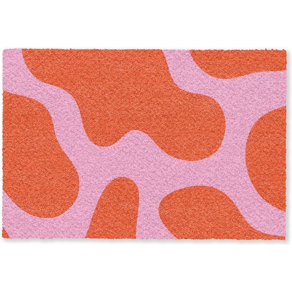 MuchoWow Fußmatte Flecken - Rot - Rosa - Muster - Minimalistisch, Rechteckig, innen Schmutzfangmatte, Tür, Schmutzfänger Flur, Teppich 60x40 cm