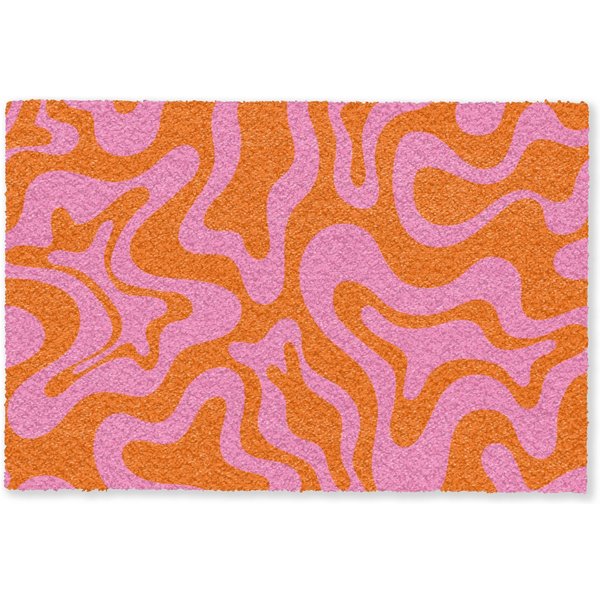 MuchoWow Fußmatte Muster - Rosa - Orange - Abstrakt - Modern, Rechteckig, innen Schmutzfangmatte, Tür, Schmutzfänger Flur, Teppich 60x40 cm