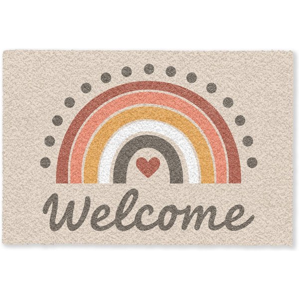 MuchoWow Fußmatte Willkommen - Regenbogen - Farbenfroh, Rechteckig, innen Schmutzfangmatte, Tür, Schmutzfänger Flur, Teppich 60x40 cm