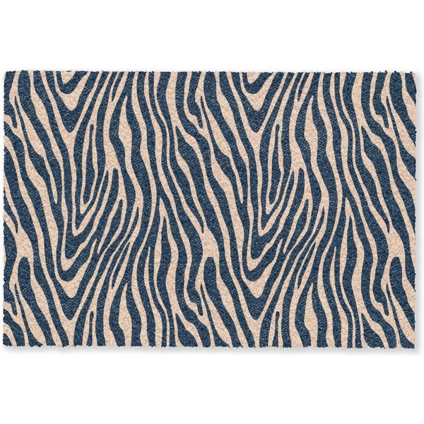 MuchoWow Fußmatte Zebra - Muster - Blau - Beige, Rechteckig, innen Schmutzfangmatte, Tür, Schmutzfänger Flur, Teppich 60x40 cm