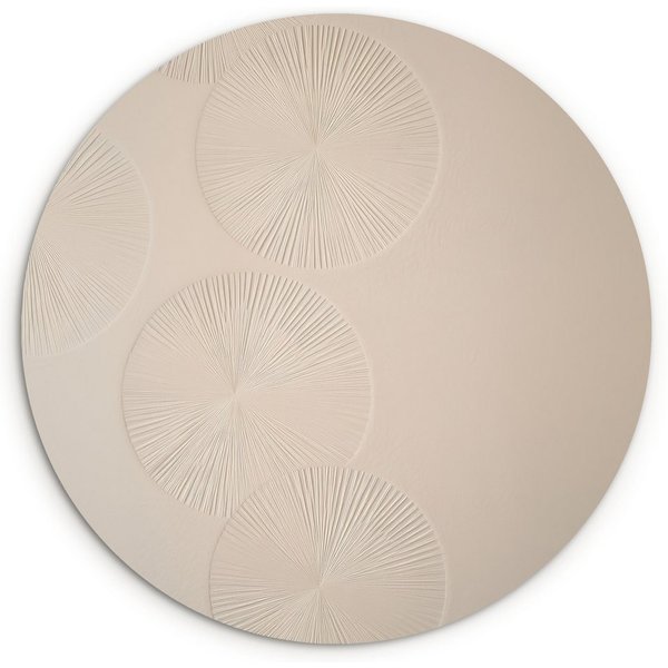 MuchoWow Gemälde Japandi - Beige - Modern, Fotodruck (1 St), Kreis Wanddekoration, Rundes Wandbild, 30x30 cm