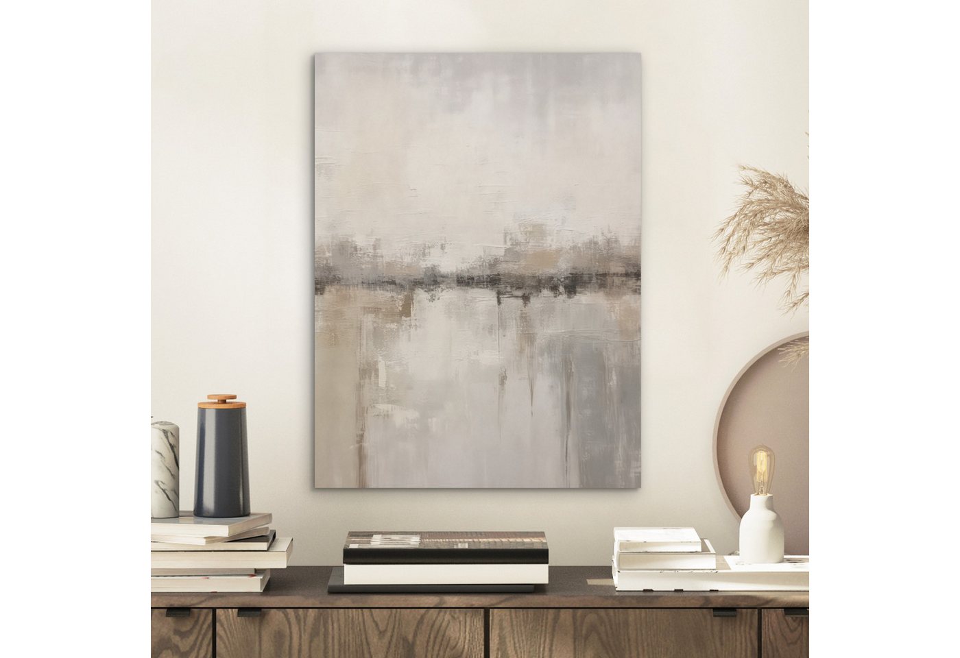 MuchoWow Gemälde Moderne Kunst - Abstrakt - Beige, Fotodruck (1 St), Akustikpaneele, Wandpaneele, Schalldämmung, Akustikbilder 30x40 cm – Bild 2 von 5