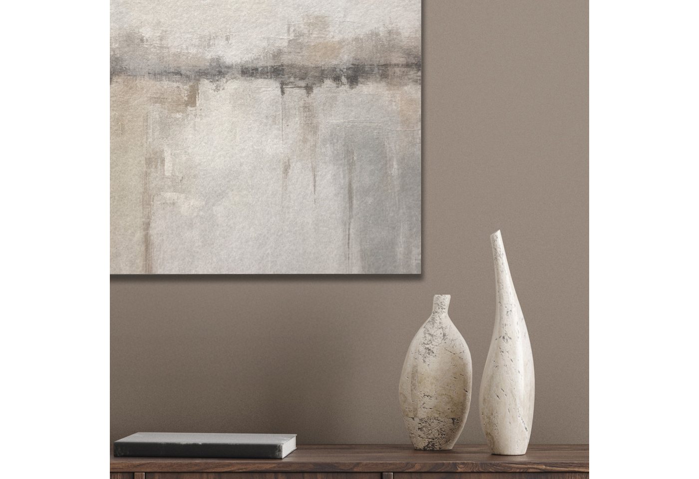 MuchoWow Gemälde Moderne Kunst - Abstrakt - Beige, Fotodruck (1 St), Akustikpaneele, Wandpaneele, Schalldämmung, Akustikbilder 30x40 cm – Bild 4 von 5