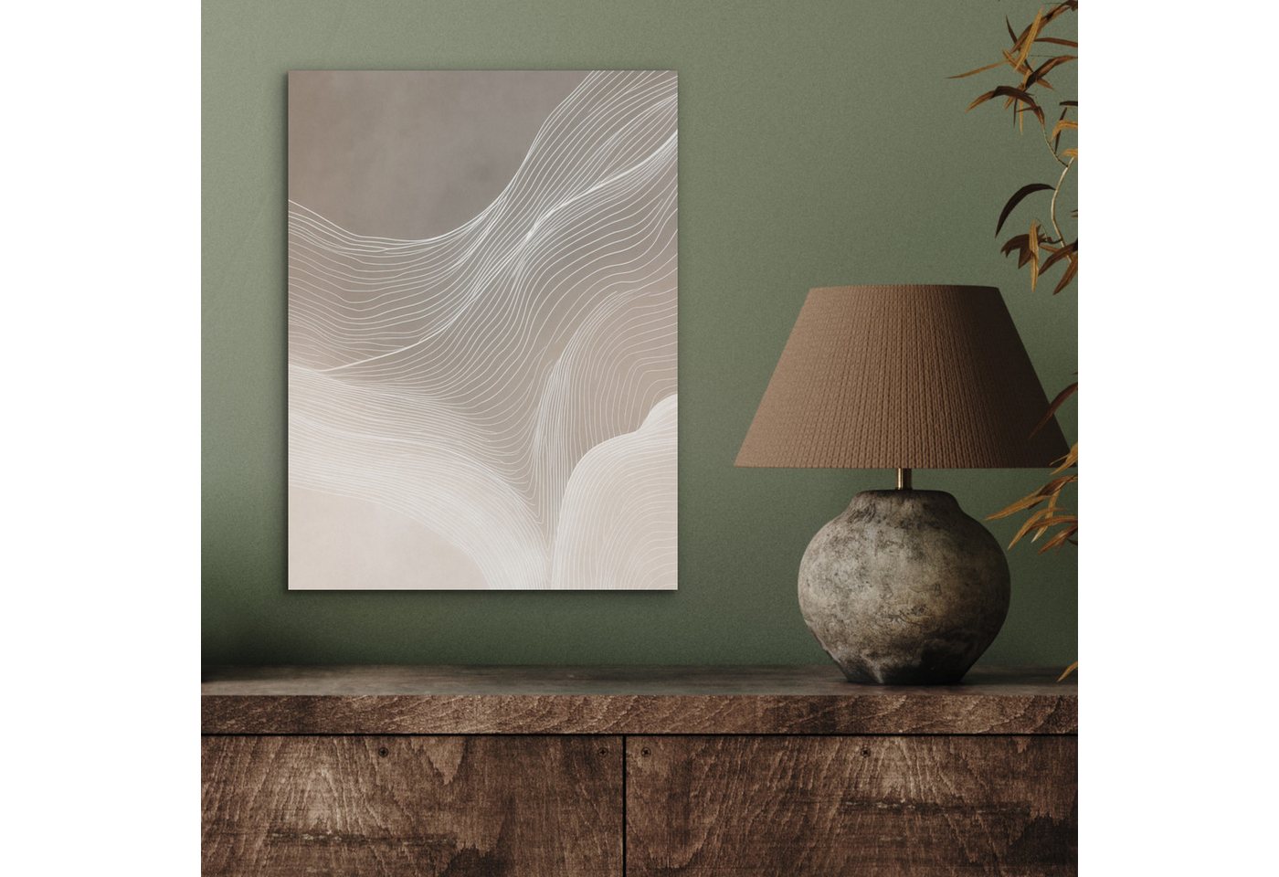 MuchoWow Gemälde Wellenlinien - Luftströme - Harmonisch, Fotodruck (1 St), Akustikpaneele, Wandpaneele, Schalldämmung, Akustikbilder 30x40 cm – Bild 3 von 5