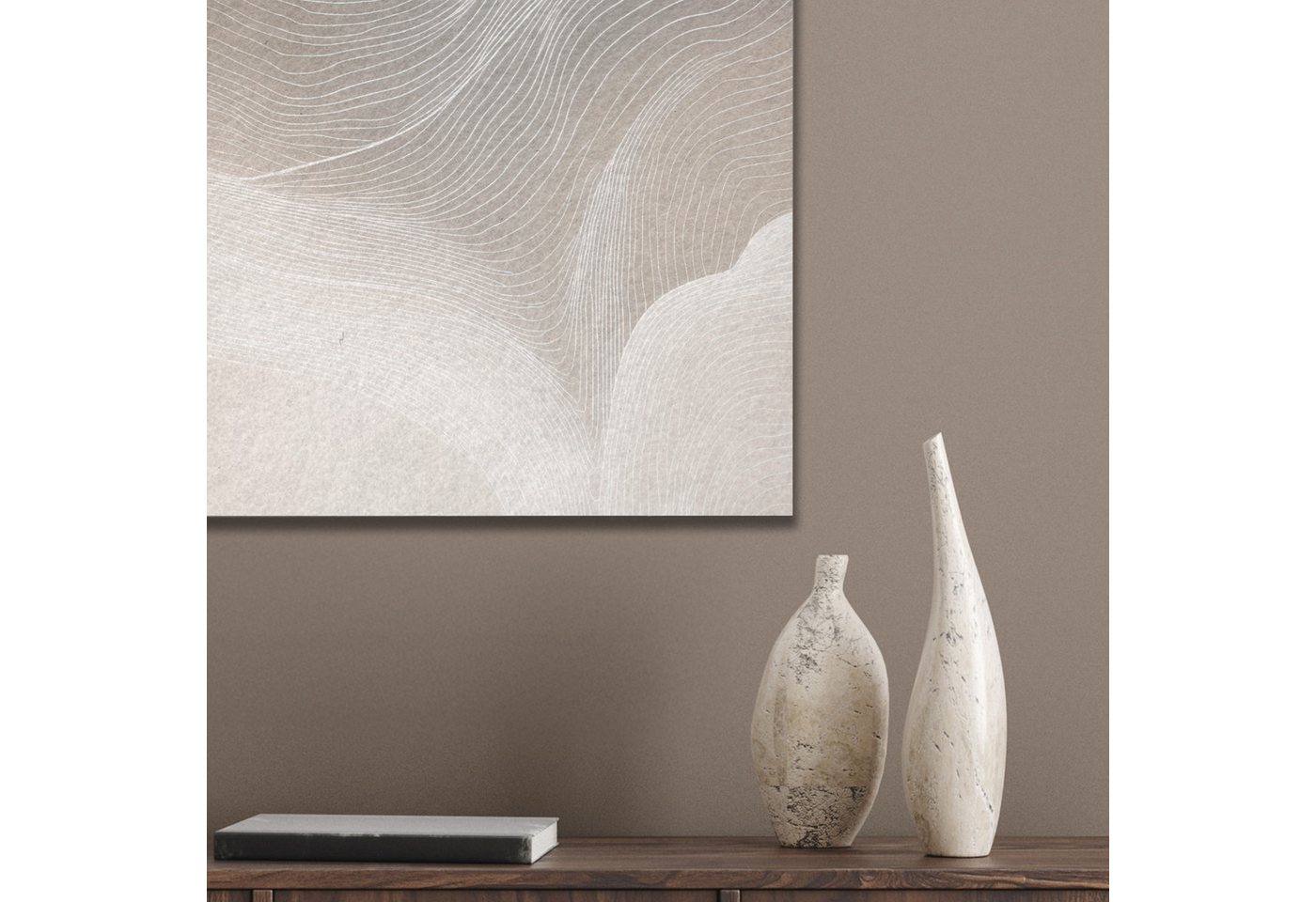 MuchoWow Gemälde Wellenlinien - Luftströme - Harmonisch, Fotodruck (1 St), Akustikpaneele, Wandpaneele, Schalldämmung, Akustikbilder 30x40 cm – Bild 4 von 5