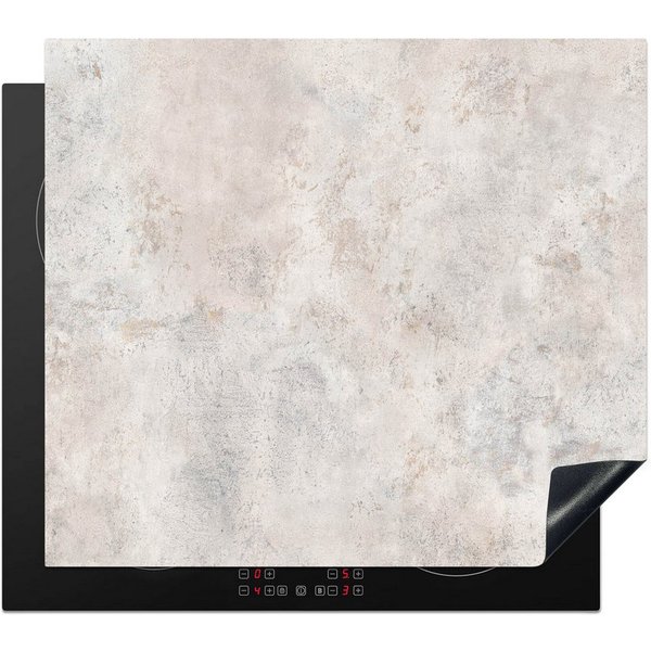 MuchoWow Herd-Abdeckplatte Beton - Grau - Weiß, Vinyl, (1 tlg), Ceranfeldabdeckung Küche, Herdabdeckplatte Einteilig, 60x52 cm