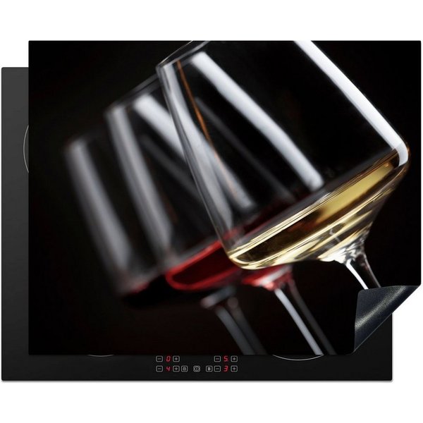 MuchoWow Herd-Abdeckplatte Weinglas - Wein - Alkohol, Vinyl, (1 tlg), Cerankochfeld Abdeckung, Herd Abdeckplatten Vinyl, 58.3x51.3 cm