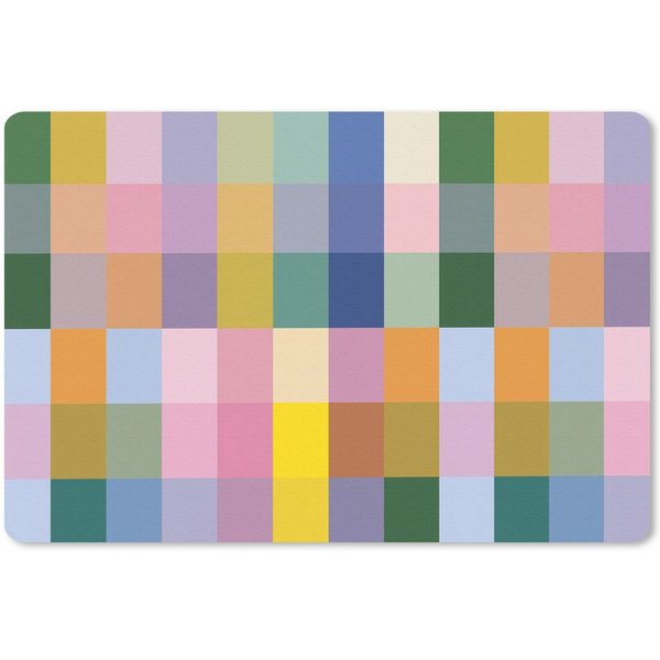 MuchoWow Mauspad Blöcke - Quadratisch - Gemustert - Farbig (1-St), Maus Pad Klein, Gaming Zubehör, Büro Deko, 18x27 cm