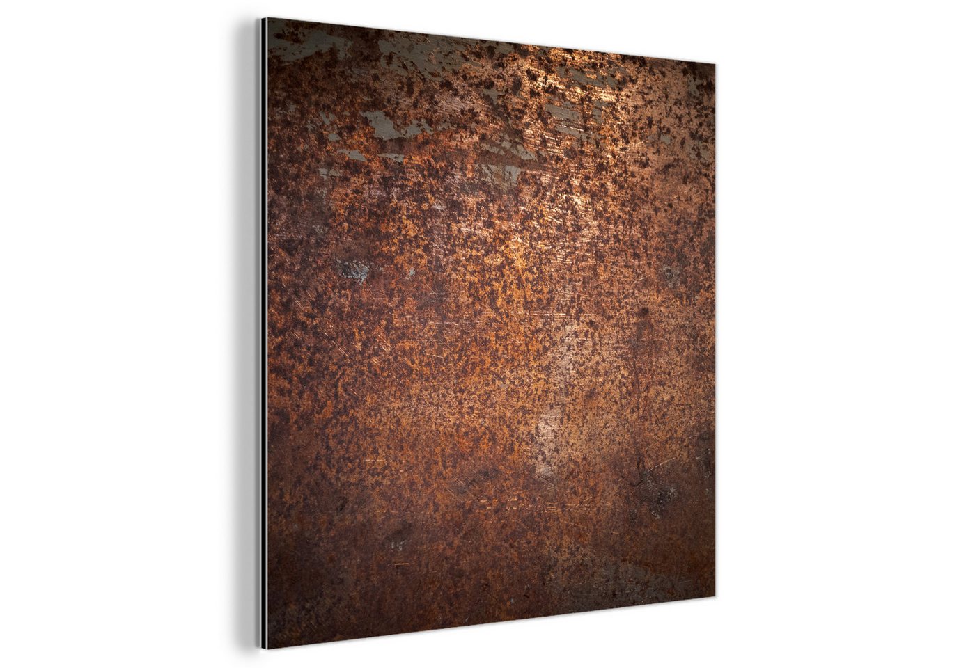 MuchoWow Metallbild Stahl - Rost - Bronze - Struktur, Inkl. Aufhängung, Alu-Dibond-Druck, Wandbild aus Metall, Aluminium deko, 20x20 cm – Bild 3 von 3