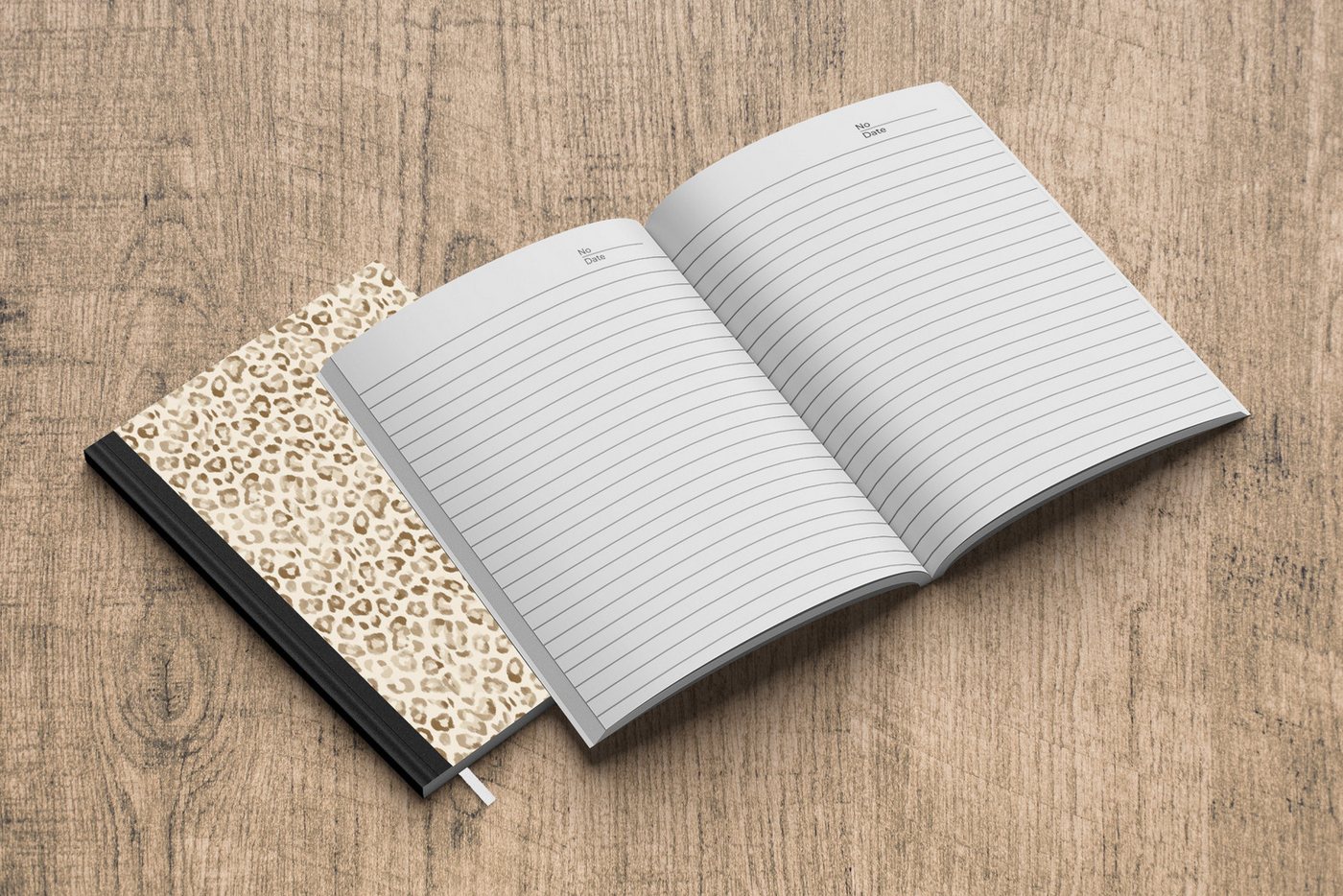 MuchoWow Notizbuch Leopard - Klassisch - Beige, Notebook, Notizblock a5, Tagebuch, Journal Liniert – Bild 5 von 5