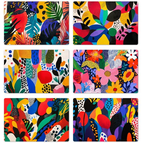 MuchoWow Platzset Bold Art - Modern - Abstrakt, (6-St), Platzsets, Tischset, Abwaschbar, Tischsets, Platzdeckchen
