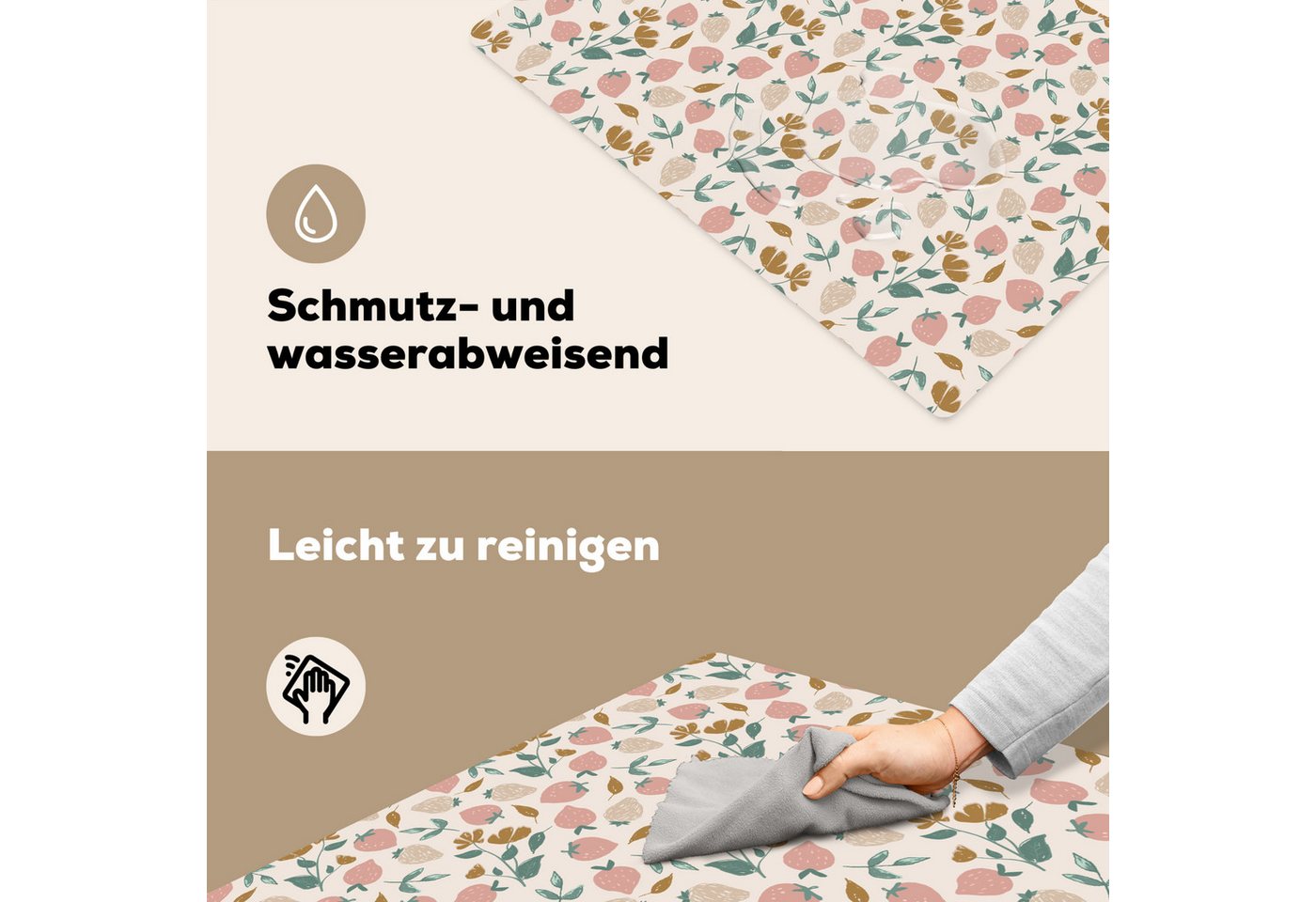 MuchoWow Platzset Erdbeere - Obst - Rosa - Kinder - Pflanzen, (1-St), Kinder-Arbeitsunterlage Schreibtisch, Bastelmatte Kind, Zeichenmatte – Bild 5 von 5
