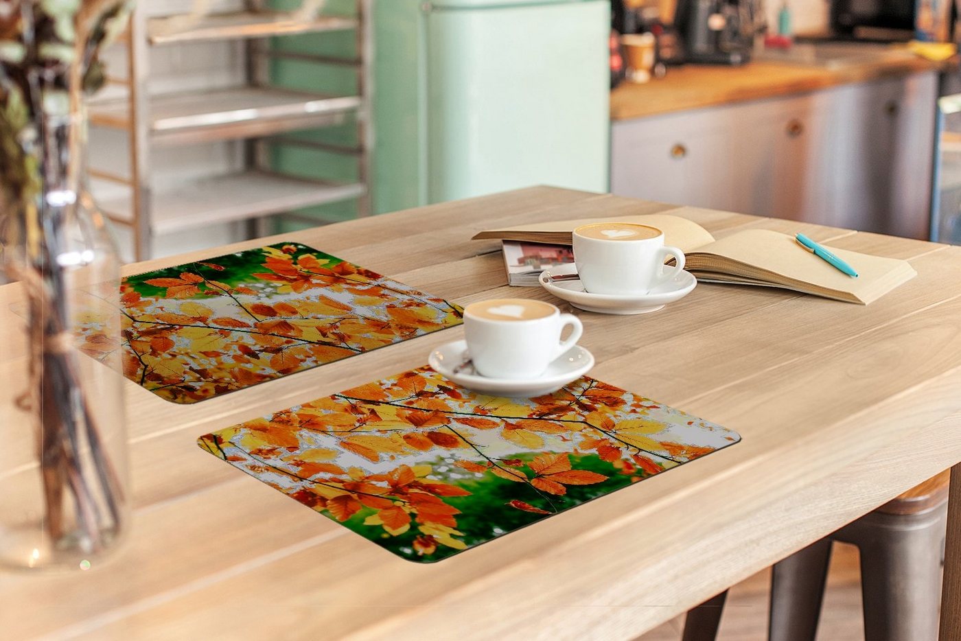 MuchoWow Platzset Herbstblätter - Baum - Rustikal, (6-St), Platzsets, Tischset, Abwaschbar, Tischsets, Platzdeckchen – Bild 3 von 5