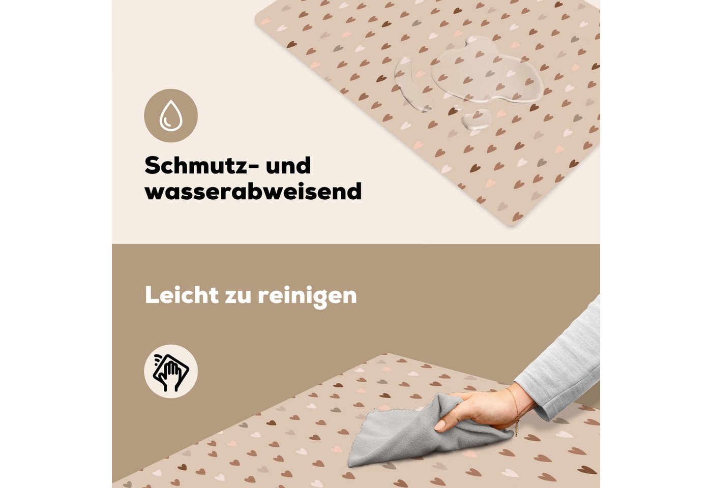 MuchoWow Platzset Herzen - Braun - Muster - Kind, (1-St), Kinder-Arbeitsunterlage Schreibtisch, Bastelmatte Kind, Zeichenmatte – Bild 5 von 5