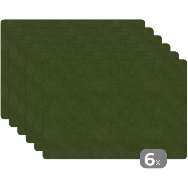 MuchoWow Platzset Leder - Grün - Tiere, (6-St), Platzsets, Tischset, Abwaschbar, Tischsets, Platzdeckchen