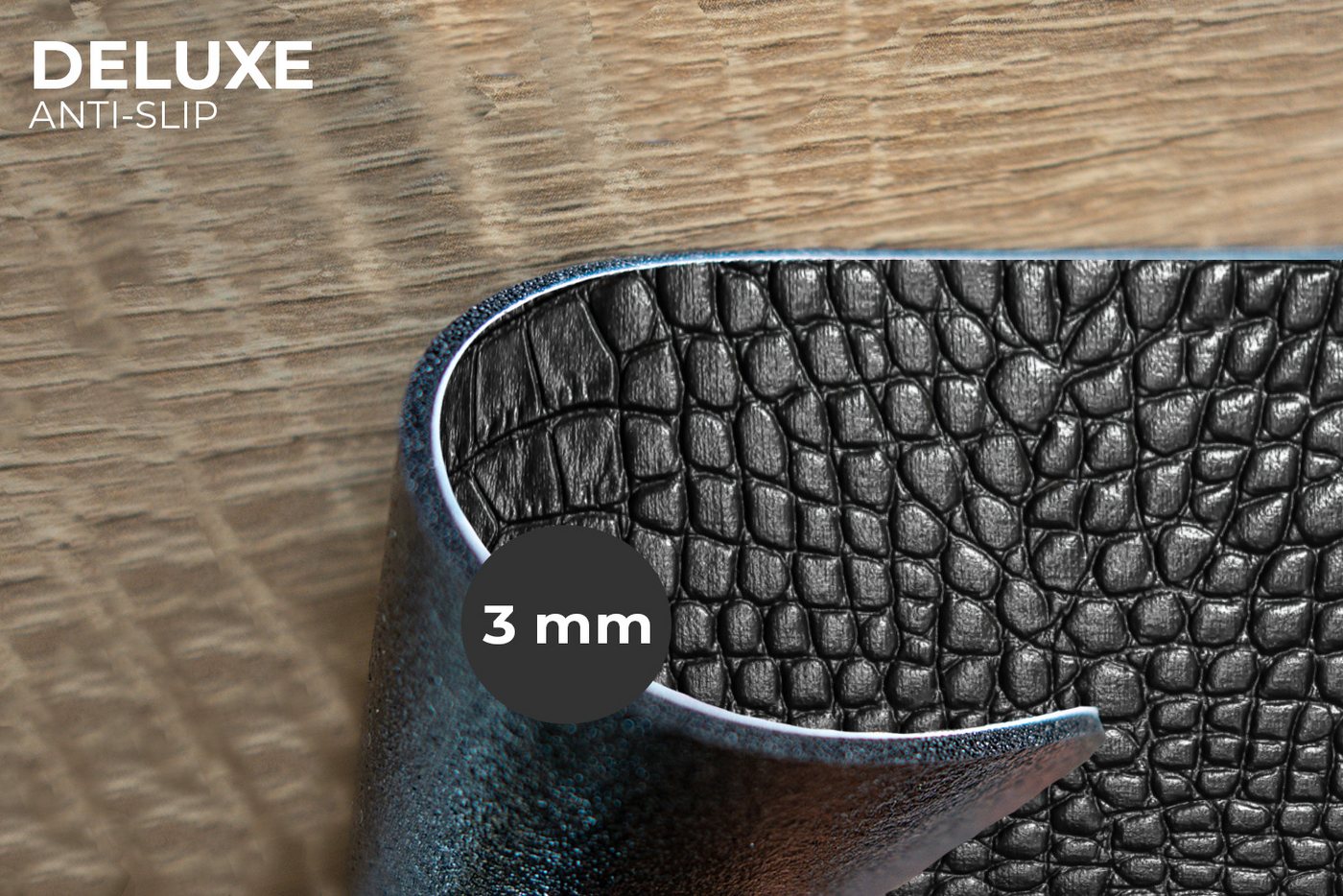 MuchoWow Platzset Leder - Textur - Schwarz - Grau, (6-St), Platzsets, Tischset, Abwaschbar, Tischsets, Platzdeckchen – Bild 2 von 5