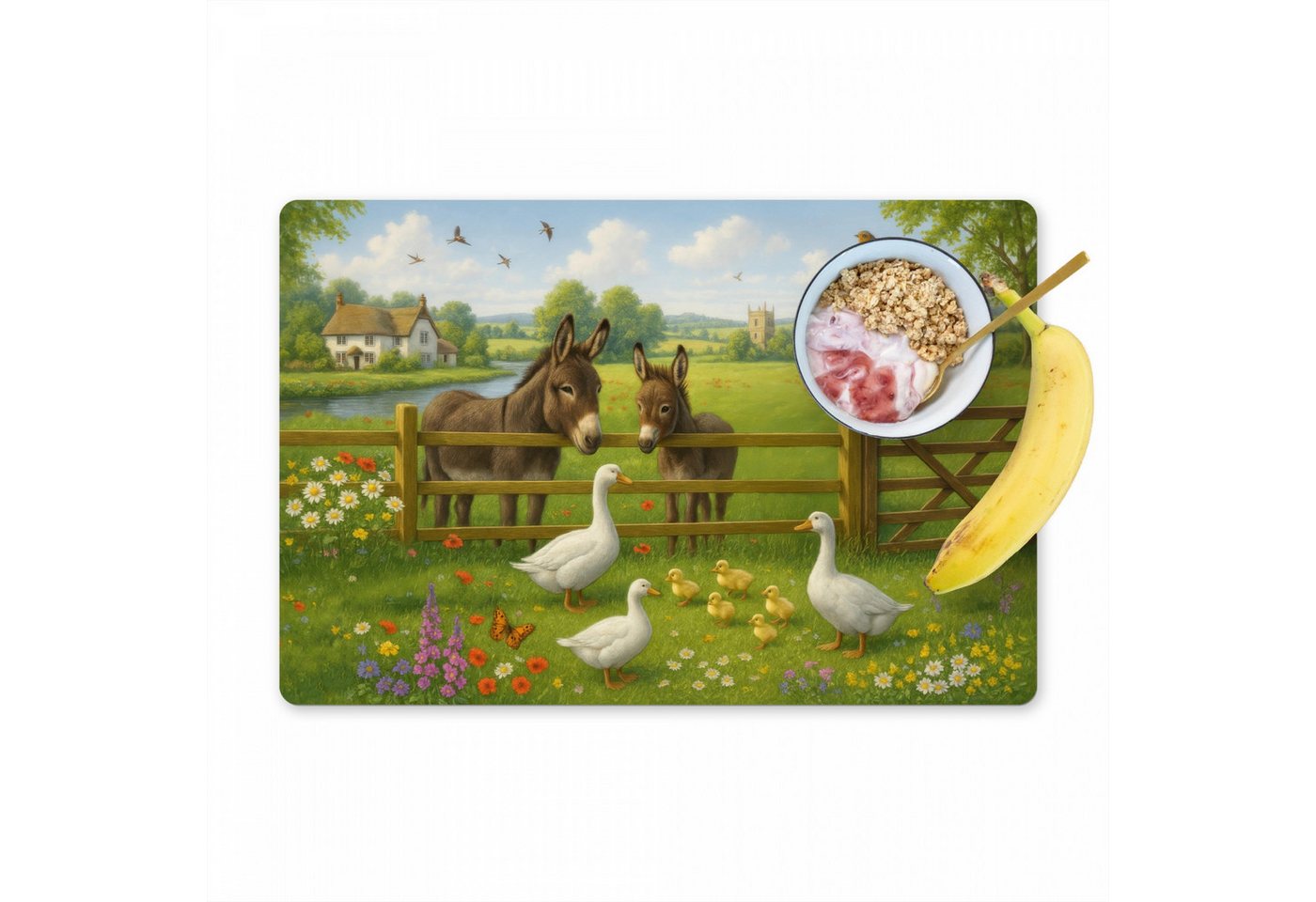 MuchoWow Platzset Nature's Charm - Ländlich - Tiere, (6-St), Platzsets, Tischset, Abwaschbar, Tischsets, Platzdeckchen – Bild 4 von 5