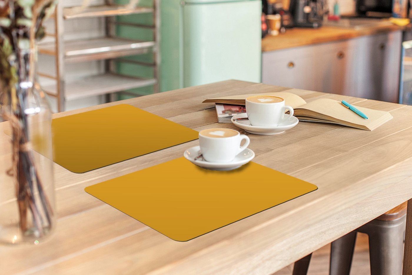 MuchoWow Platzset Ockergelb - Herbst - Interieur, (6-St), Platzsets, Tischset, Abwaschbar, Tischsets, Platzdeckchen – Bild 3 von 5