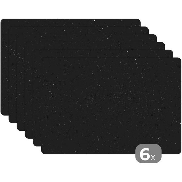 MuchoWow Platzset Sternenhimmel - Schwarz - Weiß - Himmel, (6-St), Platzsets, Tischset, Abwaschbar, Tischsets, Platzdeckchen