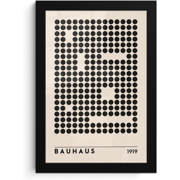 MuchoWow Poster Bauhaus - Retro - Modern - Kunst - Abstrakt, (1 St), Bilderrahmen, Zimmer Deko, Bild für Wohnzimmer, 20x30 cm