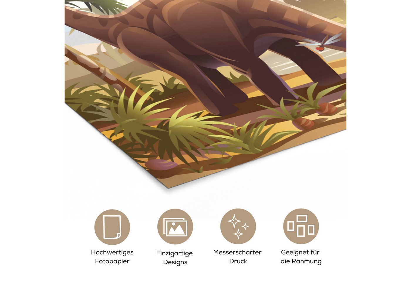 MuchoWow Poster Dinosaurier - Landschaft - Tropisch - Kinder - Jungen, (1 St), Poster ohne Rahmen, Wandbild, Wandposter, 30x20 cm – Bild 3 von 5