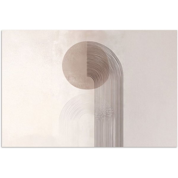 MuchoWow Poster Minimalistisch - Kreis - Hellgrau, (1 St), Poster ohne Rahmen, Wandbild, Wandposter, 30x20 cm