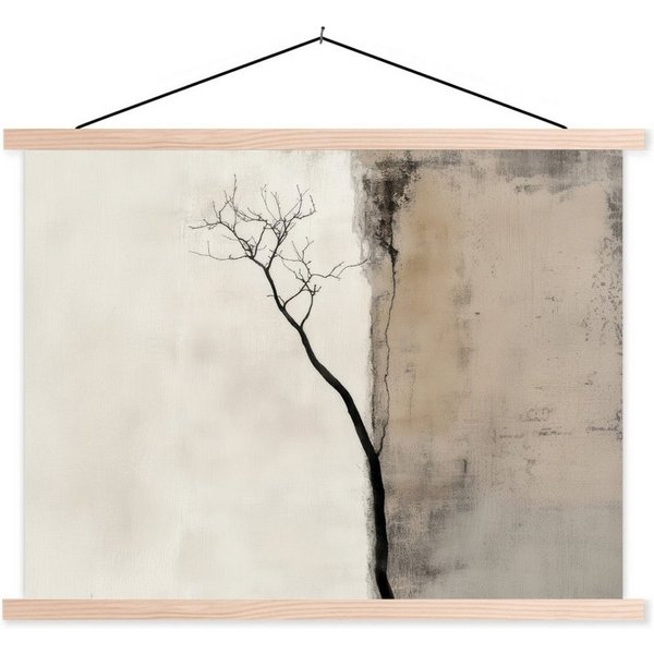 MuchoWow Poster Wabi sabi - Pflanze - Beige, (1 St), Posterleiste, Textilposter für Wohnzimmer, Bilderleiste, 40x30 cm