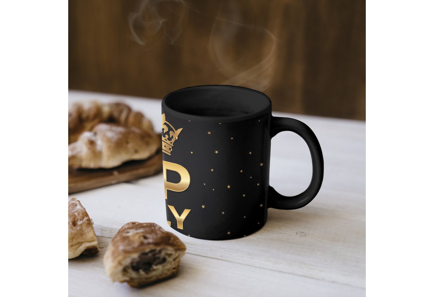 MuchoWow Tasse Krone - Gold - VIP, 1-tlg., Keramik, Farbwechsel, Kaffee Tassen, Teetasse, Zaubertasse, Geschenk – Bild 4 von 5