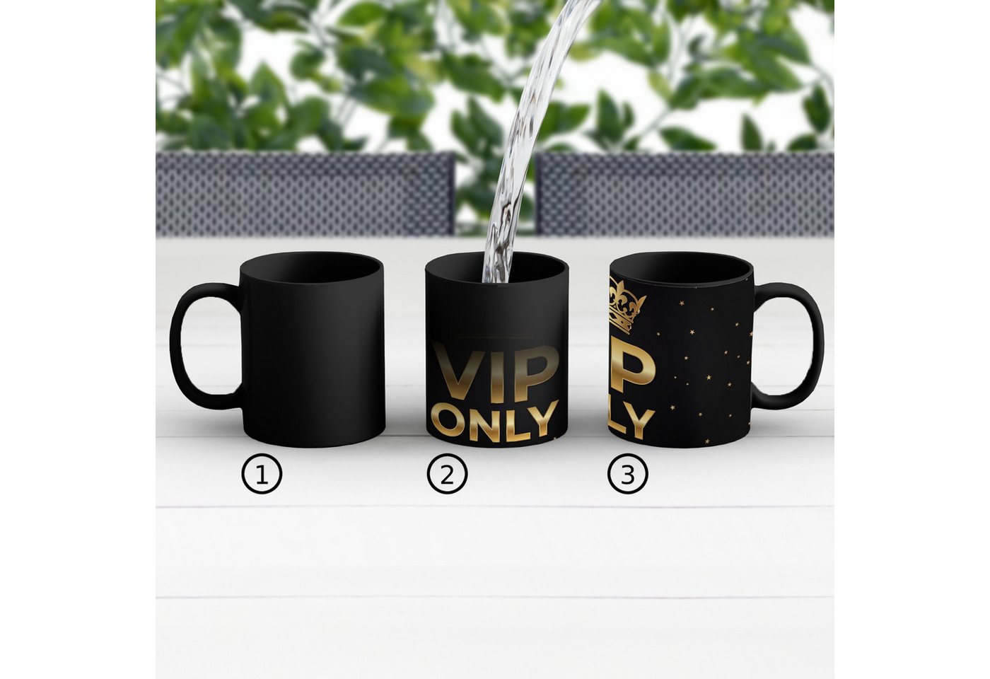 MuchoWow Tasse Krone - Gold - VIP, 1-tlg., Keramik, Farbwechsel, Kaffee Tassen, Teetasse, Zaubertasse, Geschenk – Bild 5 von 5