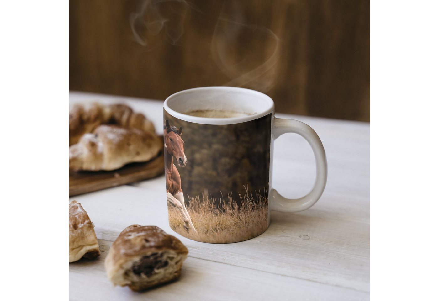 MuchoWow Tasse Pferd - Braun - Gras, 1-tlg., Keramik, Kaffeetassen, Teetasse, Becher, Kaffeebecher, Geschenk – Bild 4 von 5