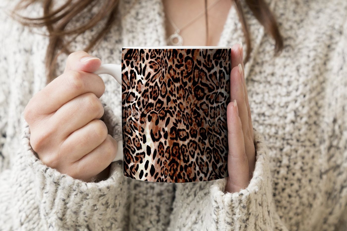 MuchoWow Tasse Tiermuster - Leopard - Design - Luxus, 1-tlg., Keramik, Kaffeetassen, Teetasse, Becher, Kaffeebecher, Geschenk – Bild 3 von 5