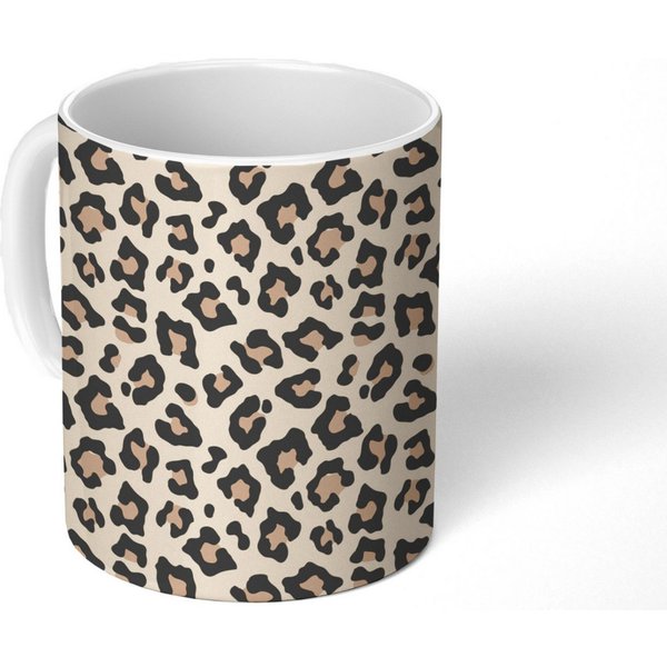 MuchoWow Tasse Tiermuster - Leopard - Weiß, 1-tlg., Keramik, Kaffeetassen, Teetasse, Becher, Kaffeebecher, Geschenk