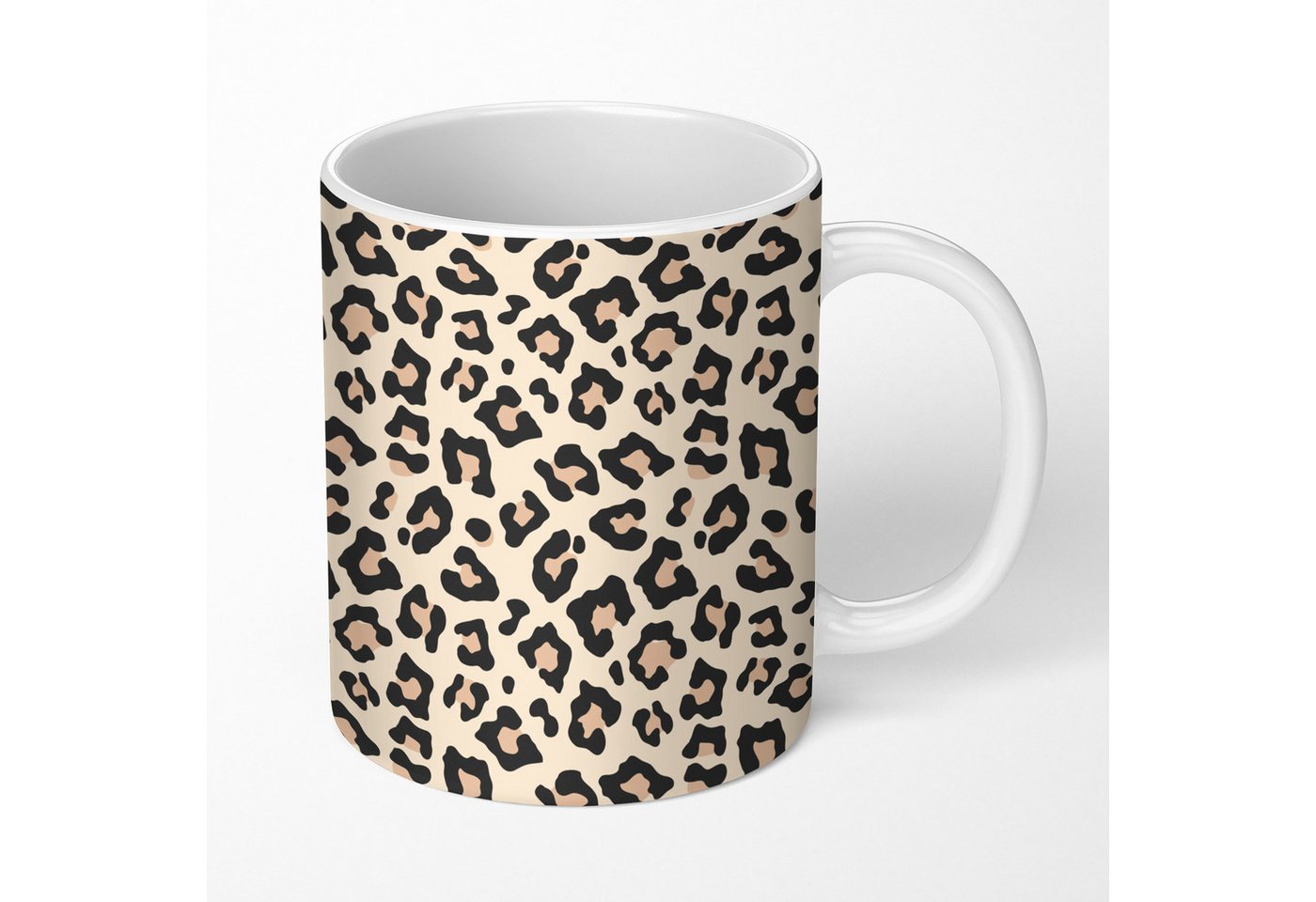 MuchoWow Tasse Tiermuster - Leopard - Weiß, 1-tlg., Keramik, Kaffeetassen, Teetasse, Becher, Kaffeebecher, Geschenk – Bild 2 von 5