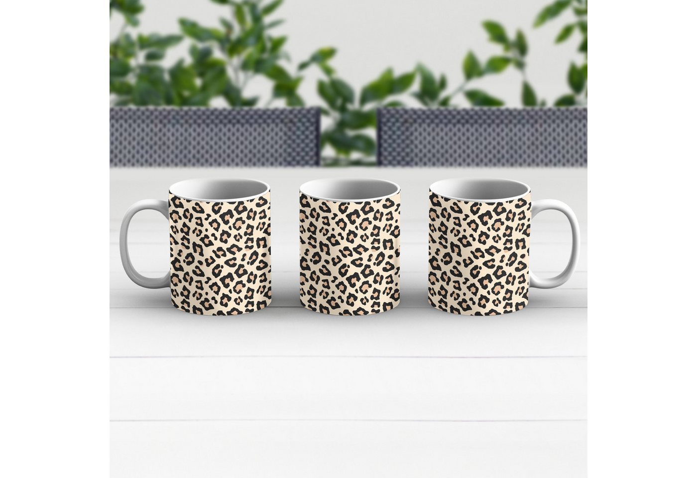 MuchoWow Tasse Tiermuster - Leopard - Weiß, 1-tlg., Keramik, Kaffeetassen, Teetasse, Becher, Kaffeebecher, Geschenk – Bild 5 von 5