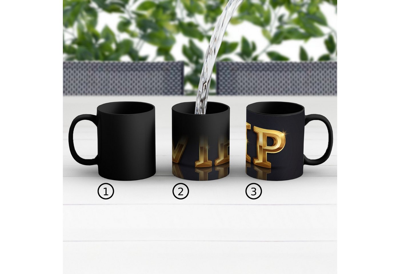 MuchoWow Tasse VIP - Gold - Glitzern, 1-tlg., Keramik, Farbwechsel, Kaffee Tassen, Teetasse, Zaubertasse, Geschenk – Bild 5 von 5