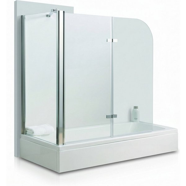 Mucola Badewannenaufsatz Eck Duschabtrennung Badewannenaufsatz Badewannenfaltwand Duschkabine, Aluminium, Glas, (Stück, 1 tlg)