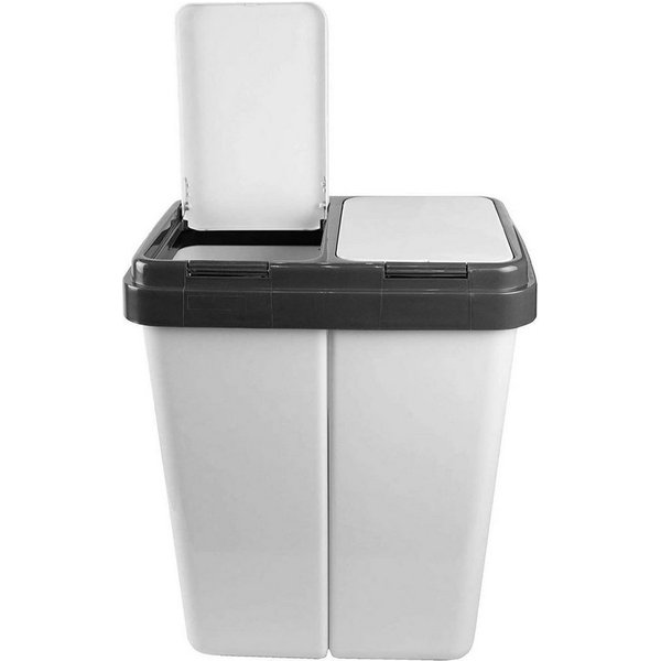 ALPFA Mülleimer Alpfa Mülleimer 2x25 Liter Abfalleimer Duo Bin, Müllbeutelhalter