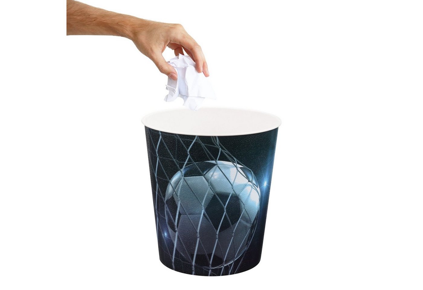 Idena Mülleimer Idena 10488 - Papierkorb Kinder, Fußball Motiv, 9 Liter Fassungsvermög – Bild 4 von 5