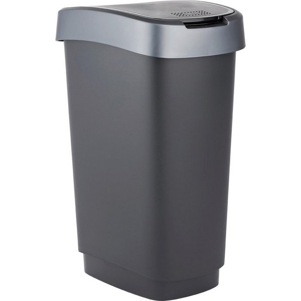 ROTHO Mülleimer Rotho Swingeimer Twist 10 L schwarz silber